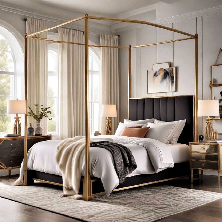 luxury art deco canopy bed