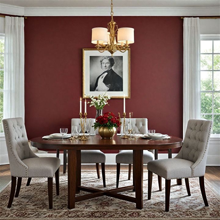 luxury burgundy accent wall