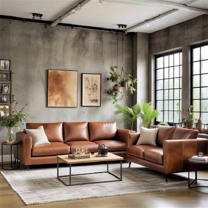 luxury leather sofas for industrial living room
