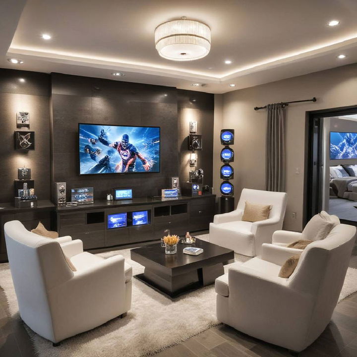 luxury lounge for gaming bedroom