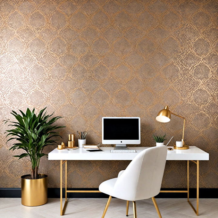 luxury metallic accents wallpaper