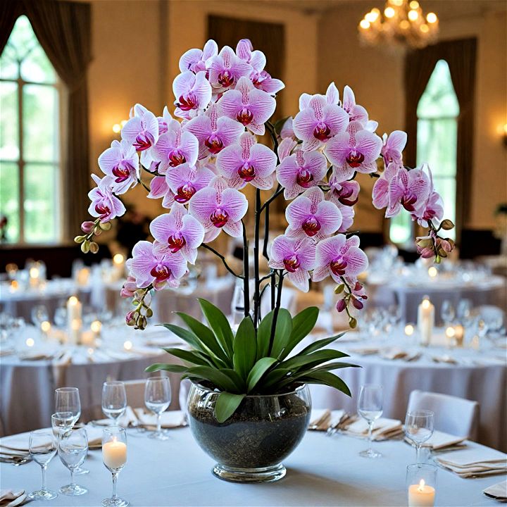 luxury orchid display centerpiece