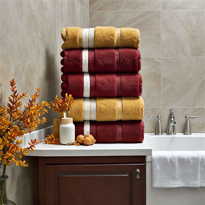 luxury plush towels for fall bathroom