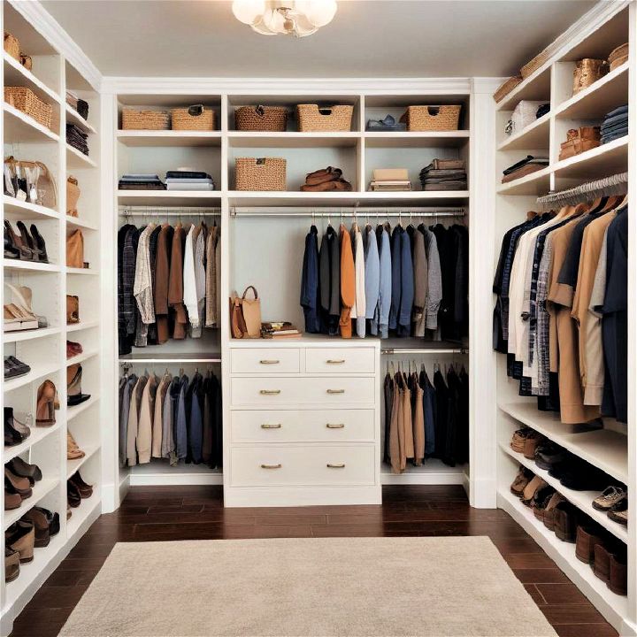 luxury walk in closet storage solution