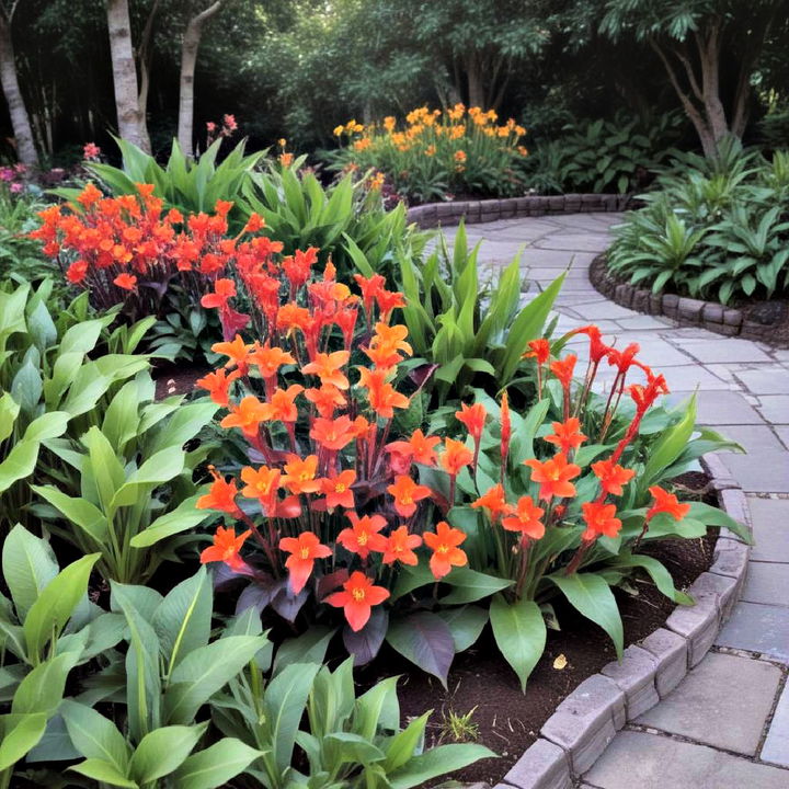 majestic canna lilies landscape