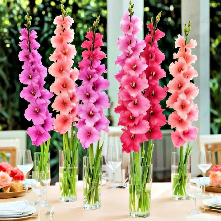 make a centerpiece with gladiolus flowers