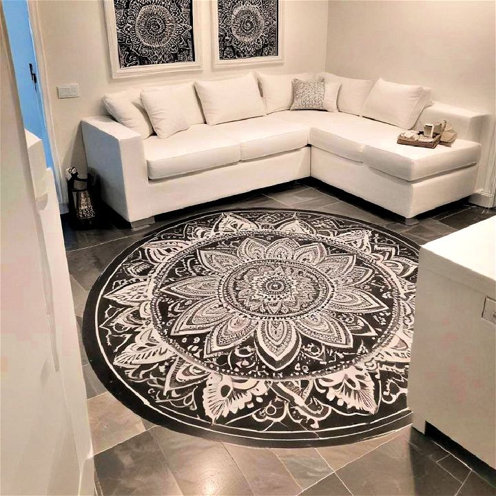 mandala designs painted floor