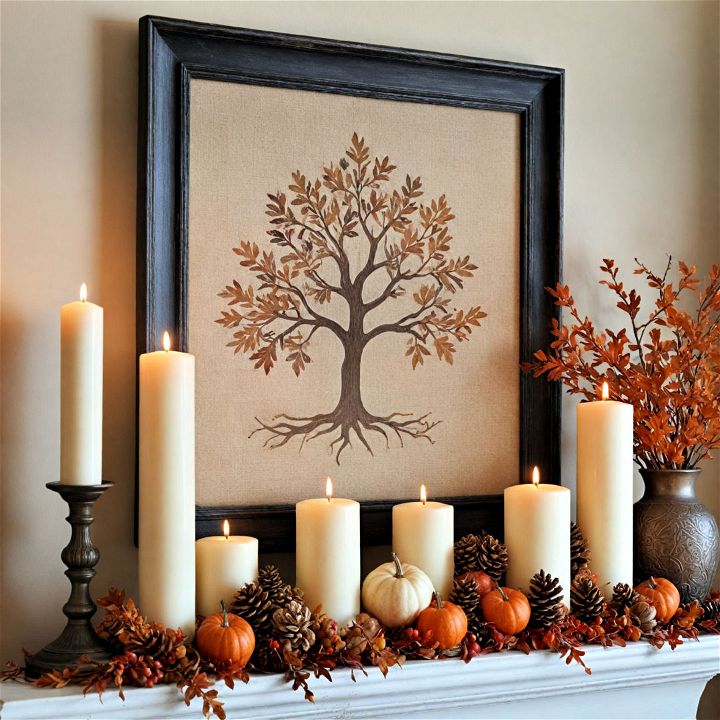 mantel candle decor to create an inviting feel