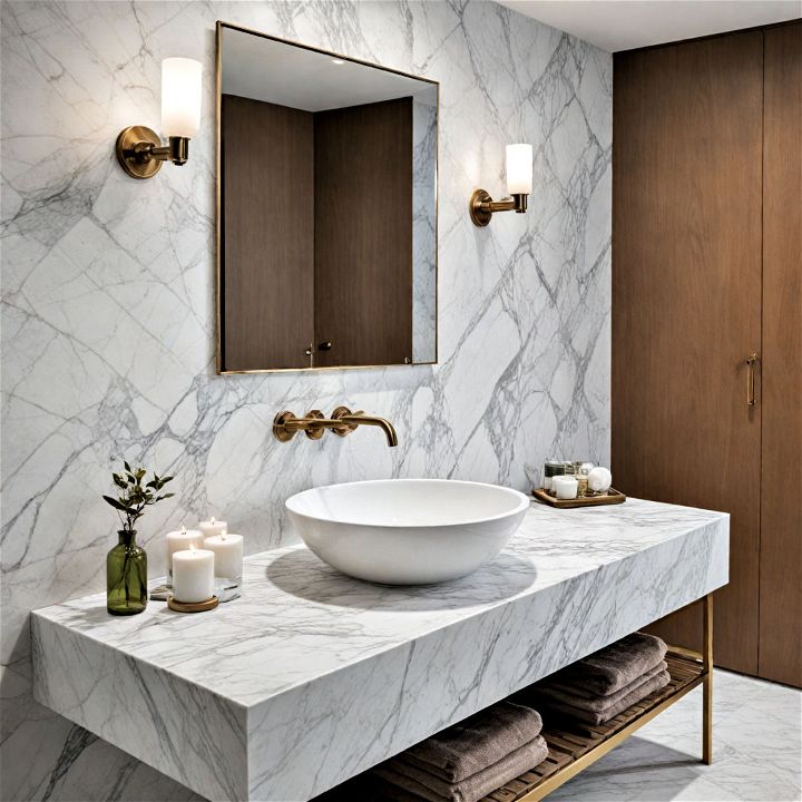 marble accents bathroom design