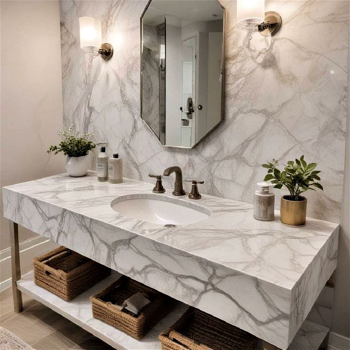 marble countertop to create a luxury look