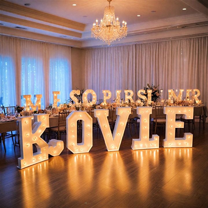 marquee letters wedding decoration