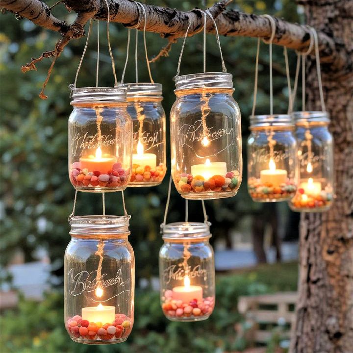 mason jar lanterns for outdoor space