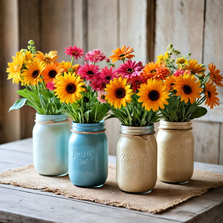 mason jar vases to add charm
