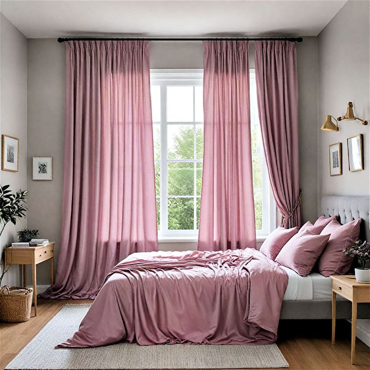 mauve curtains for romantic touch