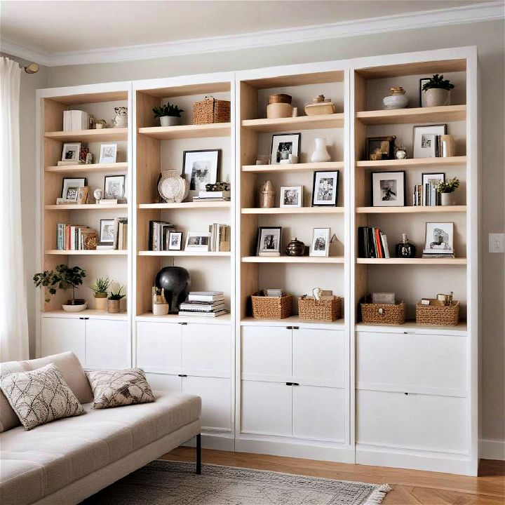 maximize storage with built in shelves
