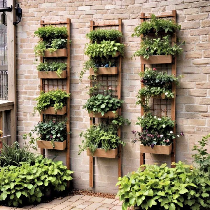 maximizes space with vertical gardening