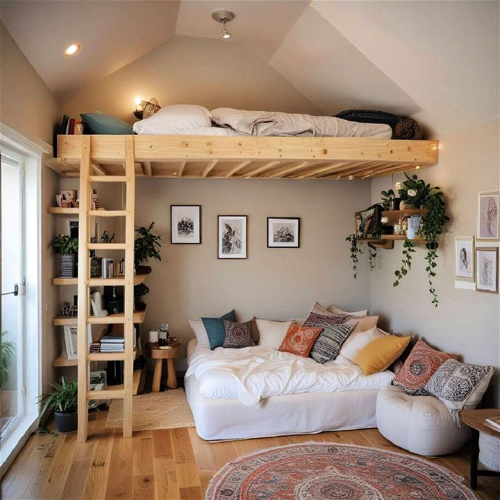 meditation loft bed for small spaces