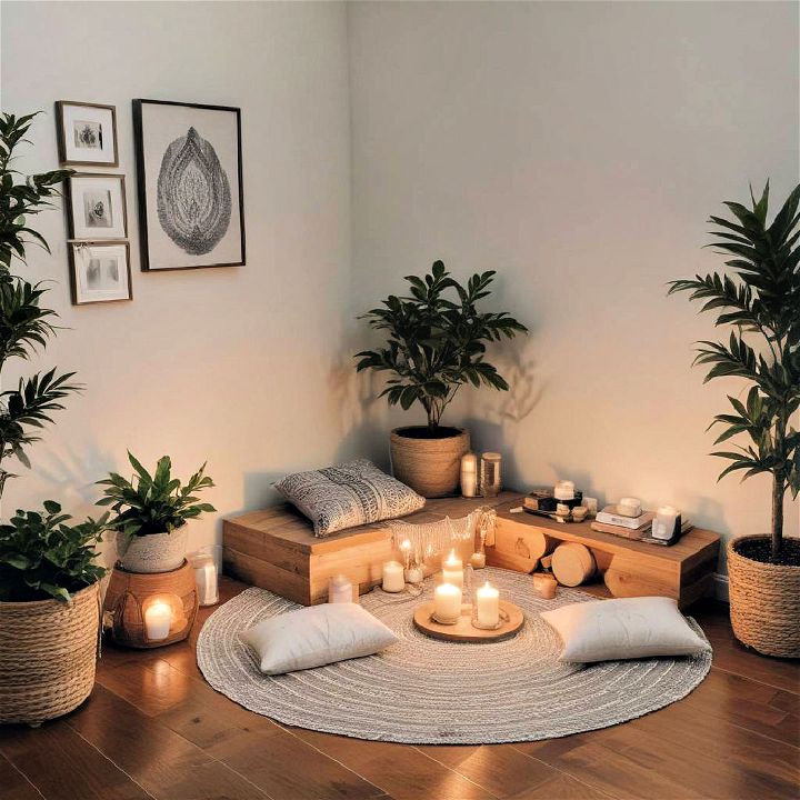 meditation space for bedroom corner