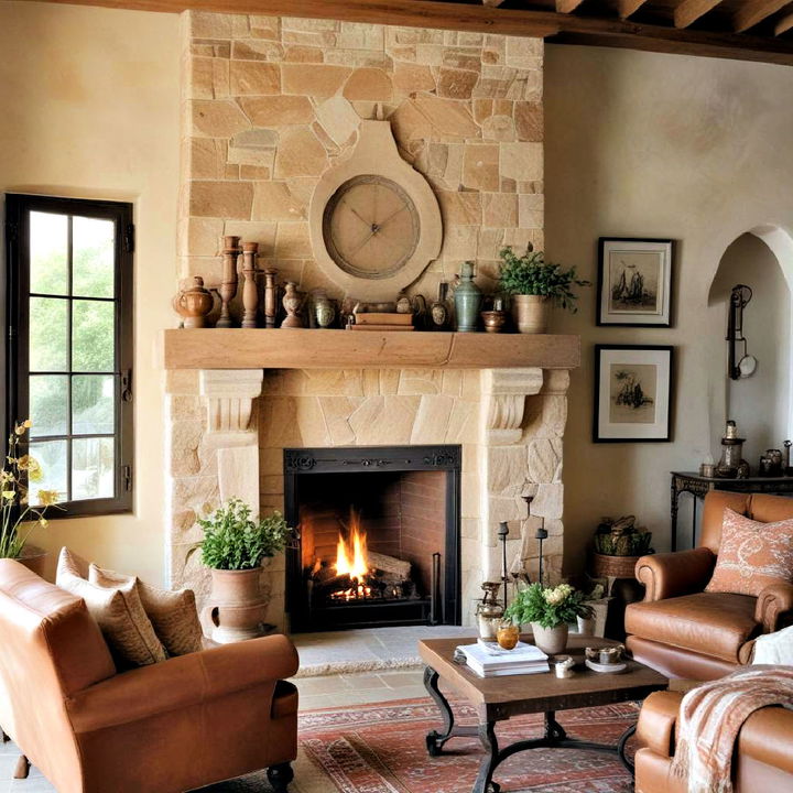 mediterranean fireplace for living room