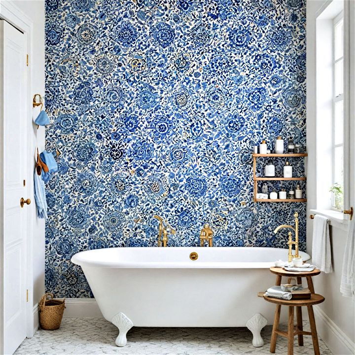 mediterranean inspired wallpaper for bathroom