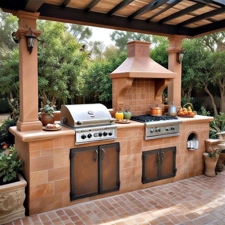 mediterranean oasis outdoor kitchen
