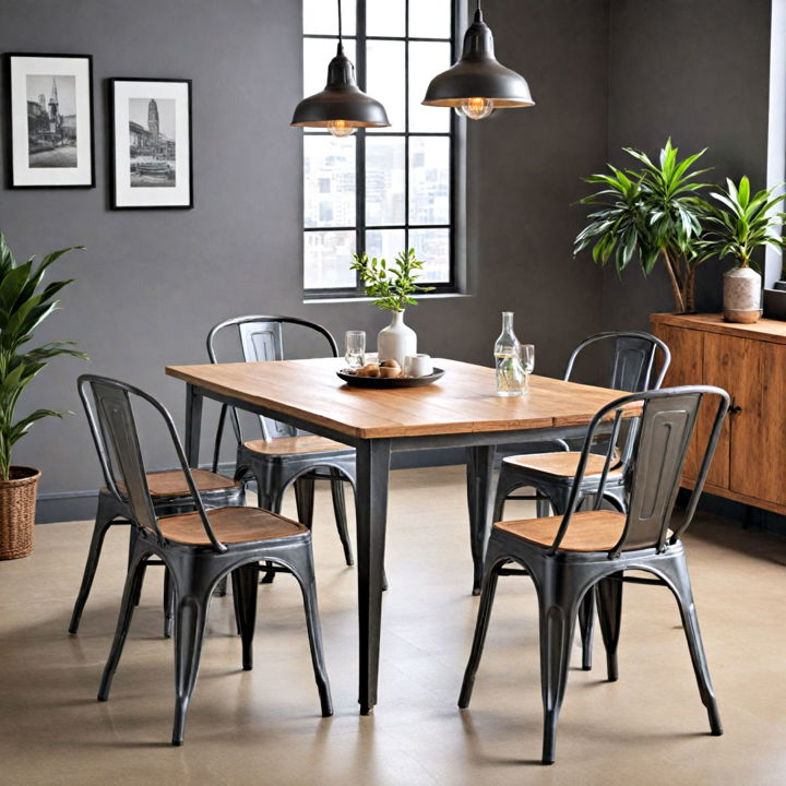 metal chairs for industrial decor