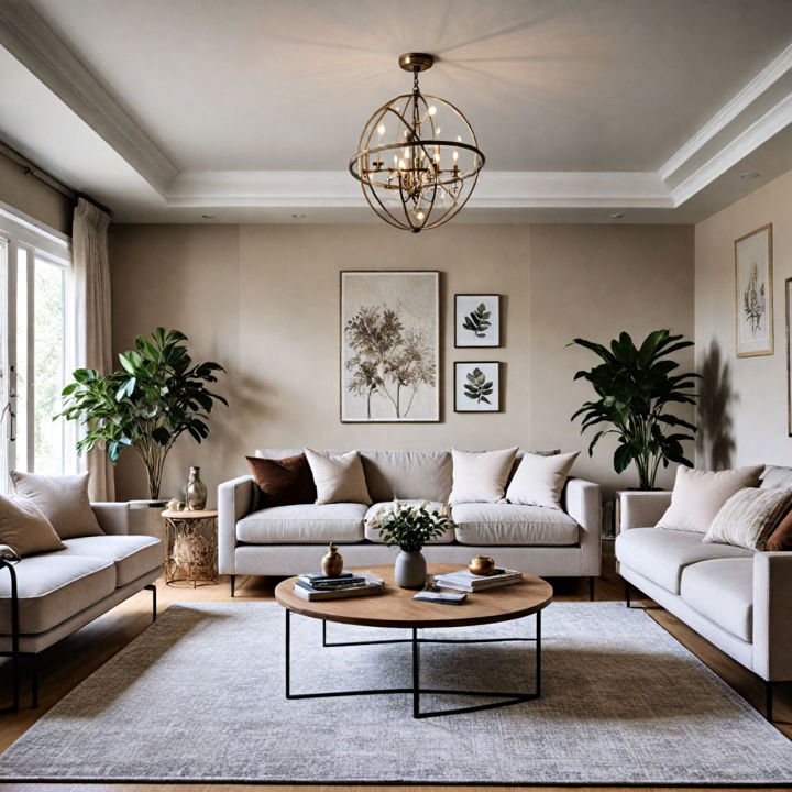 metal elements neutral living room