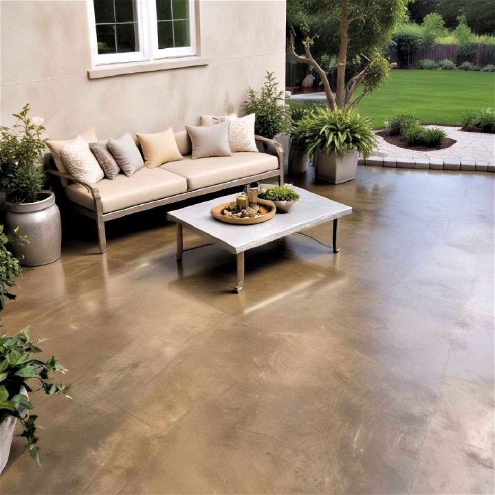 metallic finish concrete patio