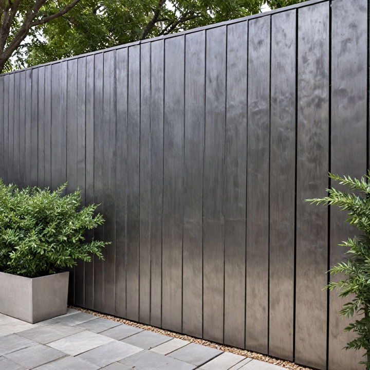 metallic finish fence