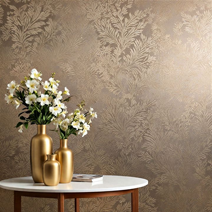 metallic foil wallpaper to add glamour