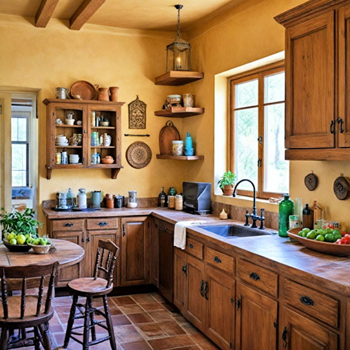 mexican kitchen with earthy color palette