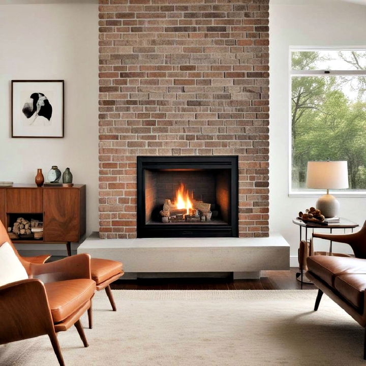 mid century modern fireplace