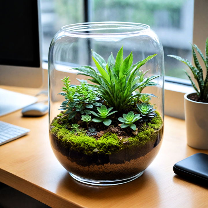 mini desk plant terrarium