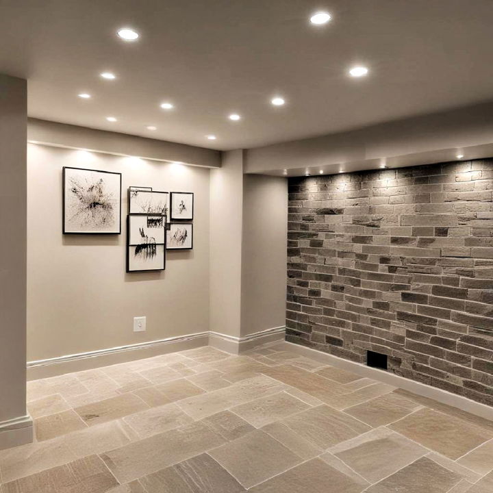 mini recessed accent lighting for basement