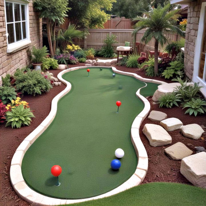 miniature golf fun for backyard patio