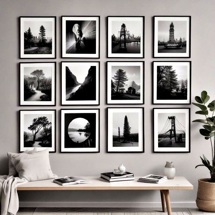 minimalist black and white collage