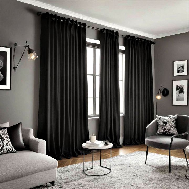 minimalist design black curtains