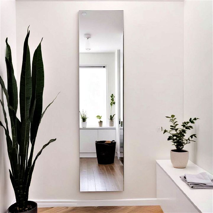 minimalist frameless mirror for hallway decor