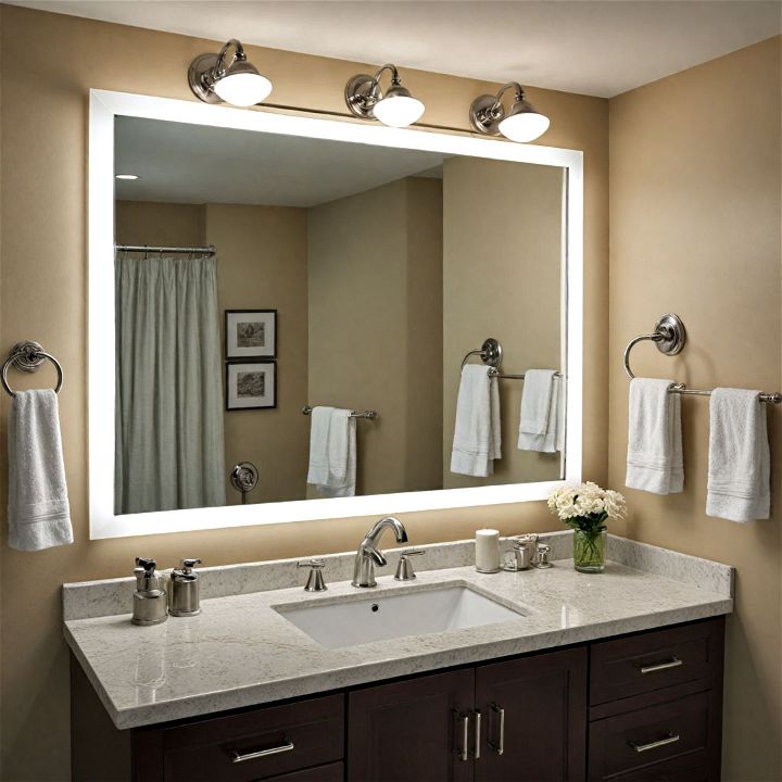 mirror mounted lights for small bathroom