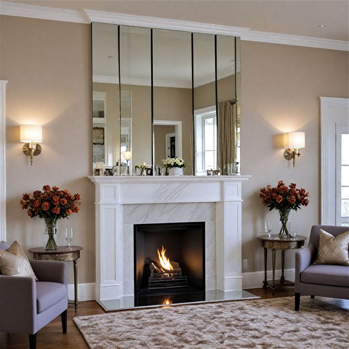 mirror panels to brighten up the room