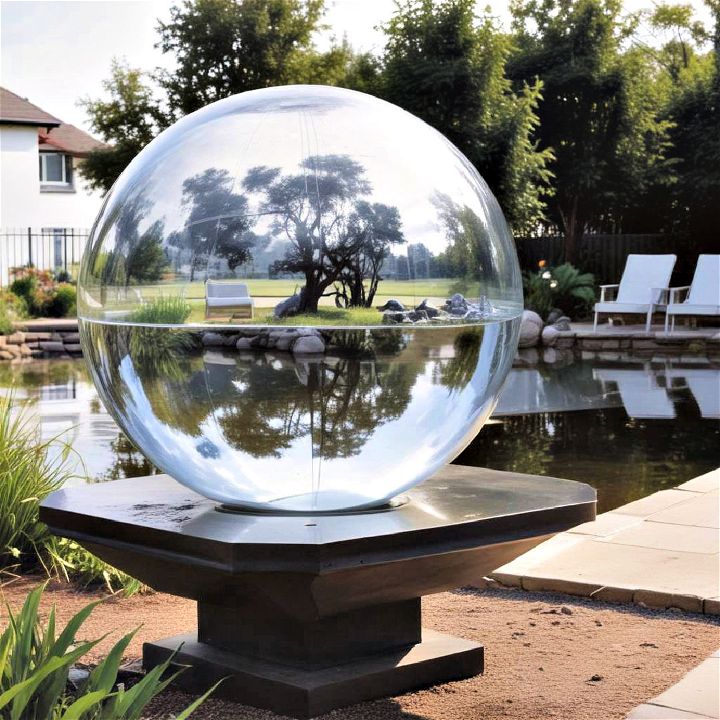 mirroring globe water pedestal