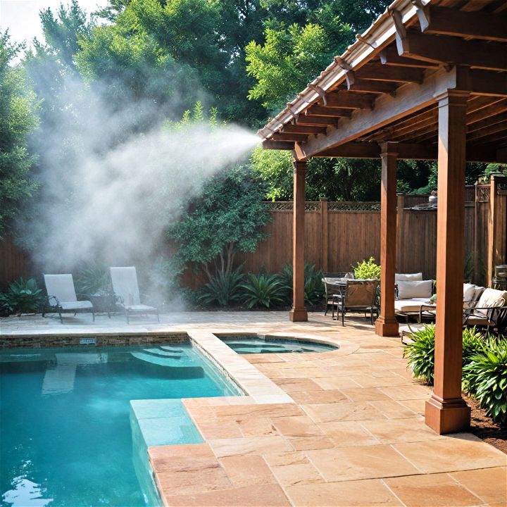 misting system for pool landscaping