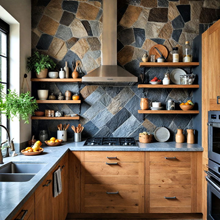 mix and match textures maximalist kitchen