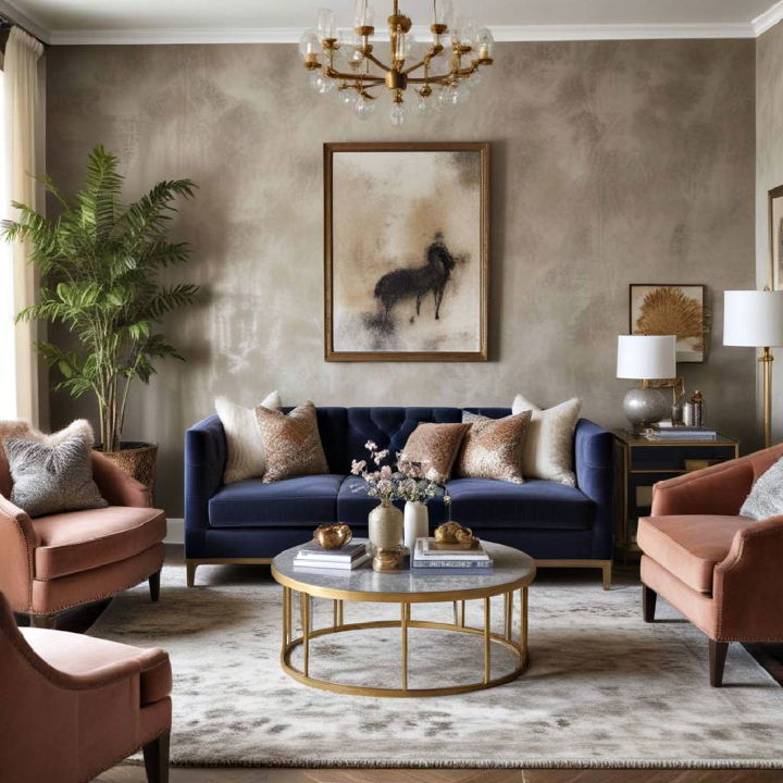 mixed textures eclectic living room