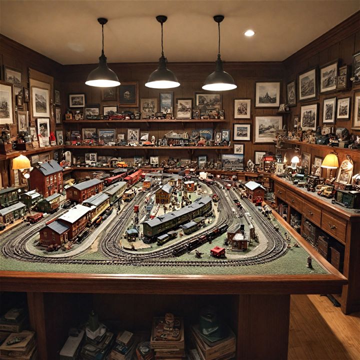 model train room for man cave