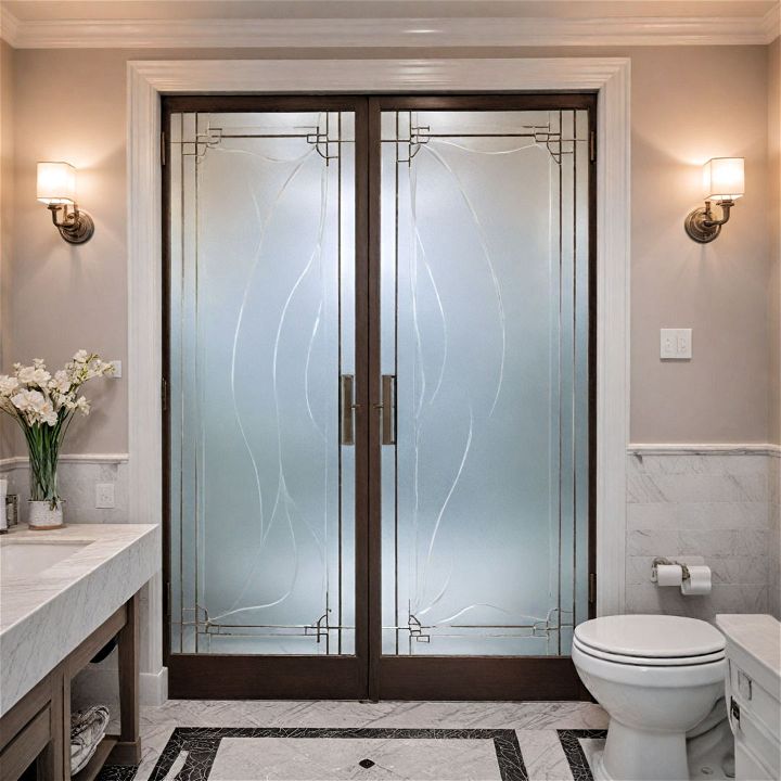 modern and chic frosted glass door