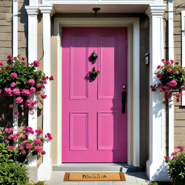 modern and eclectic bold fuchsia door
