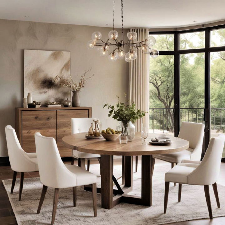 modern and rustic dining room