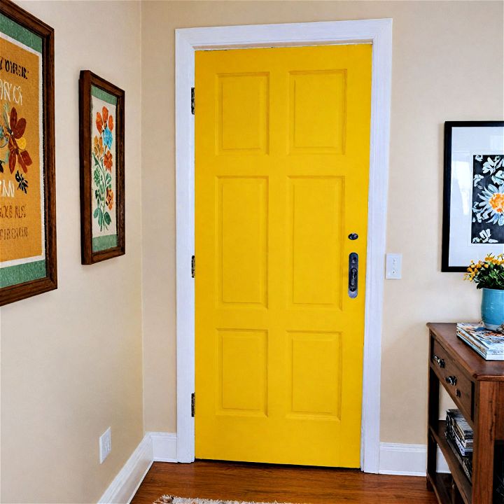 modern and vintage sunny yellow door