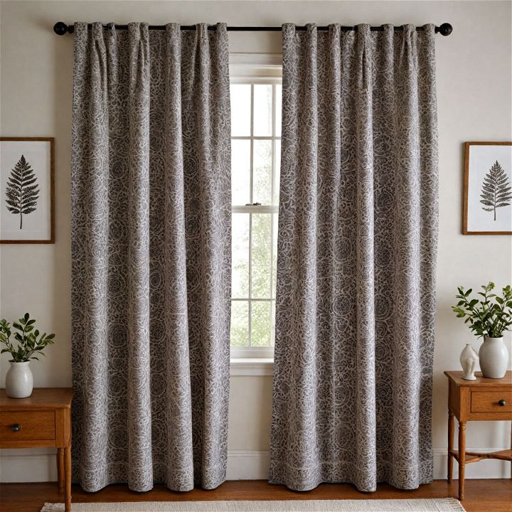 modern block print curtains